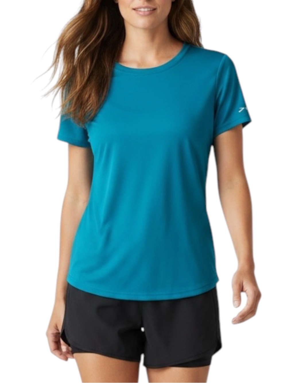 BROOKS Distance Short Sleeve Running Shirt in Deep Teal Size Large NWOT